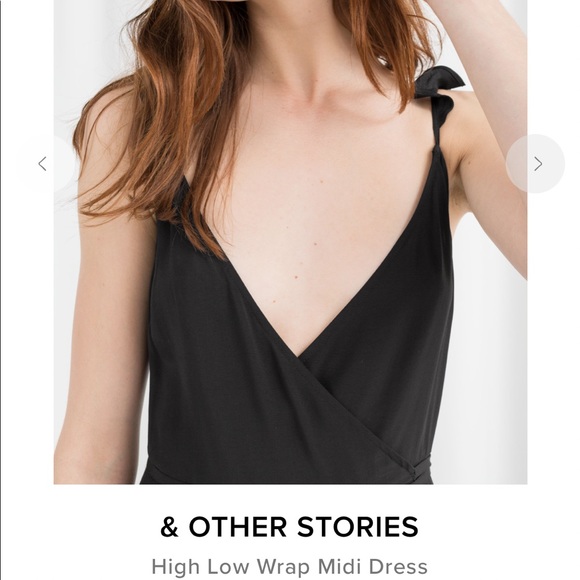 & Other Stories High Low Wrap Midi Dress - Picture 3 of 4